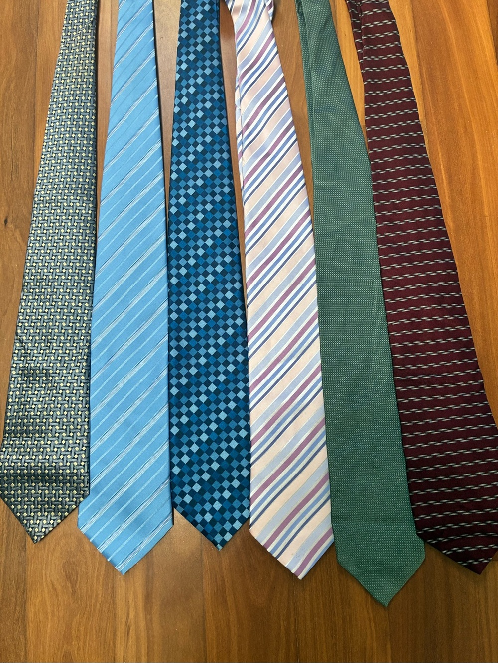 Men's Multi-Pack Neckties in Blue, Green, and Burgundy